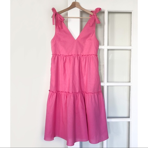 Slide Show Dresses & Skirts - Slide Show Linen Blend Tiered Dress